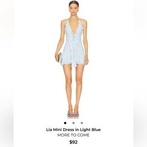 Elegant Light Blue Mini Dress